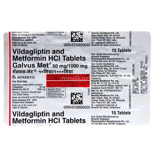 galvus met 50/1000mg tablet 15's